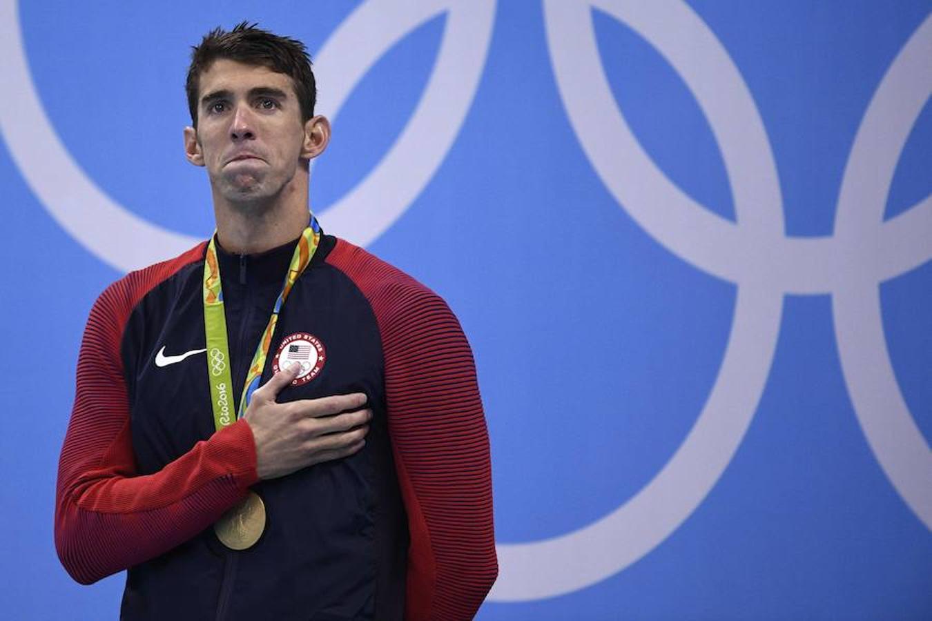 La emoción desbordó a Phelps en Rio 2016, su última gran competición. 