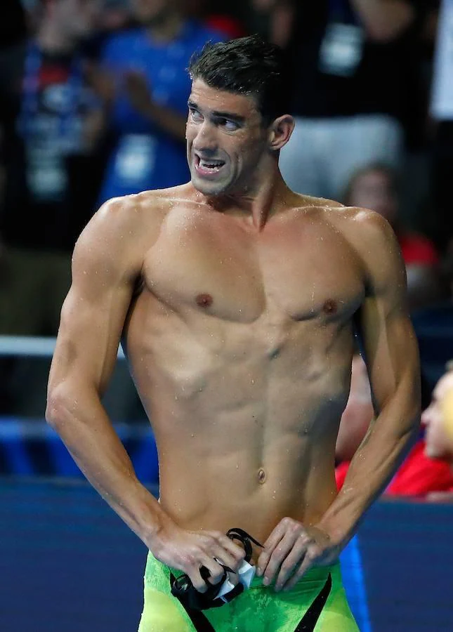 Tras una serie de altibajos personales, Phelps llegó a Rio 2016 más «fino» que nunca. La imagen habla por sí sola. 