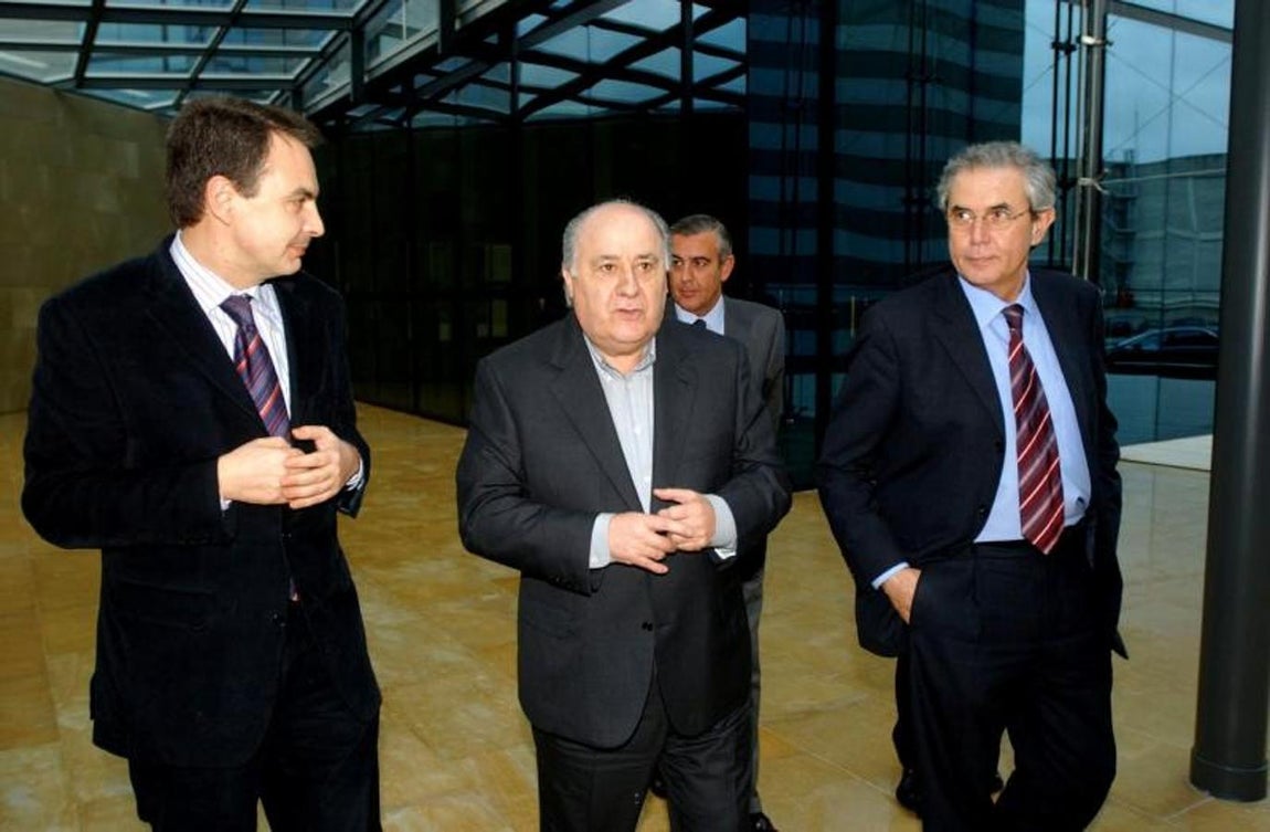 Reunión entre Amancio Ortega y el expresidente del Gobierno, José Luis Rodríguez Zapatero. 
