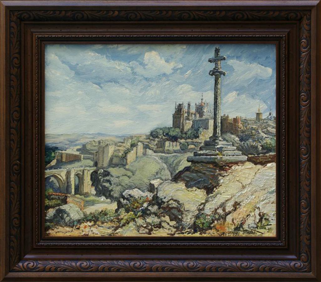 Óleo de Enrique Vela (1886-1956) con el Humilladero del siglo XVI. Archivo Municipal de Toledo. 