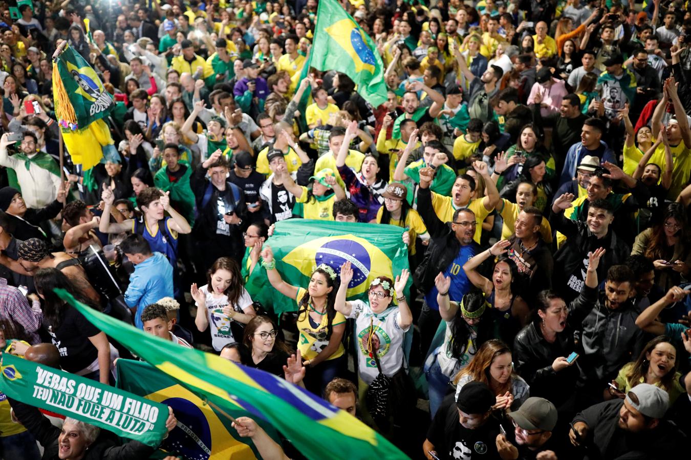 En imágenes: La celebración de la victoria electoral de Jail Bolsonaro en Brasil