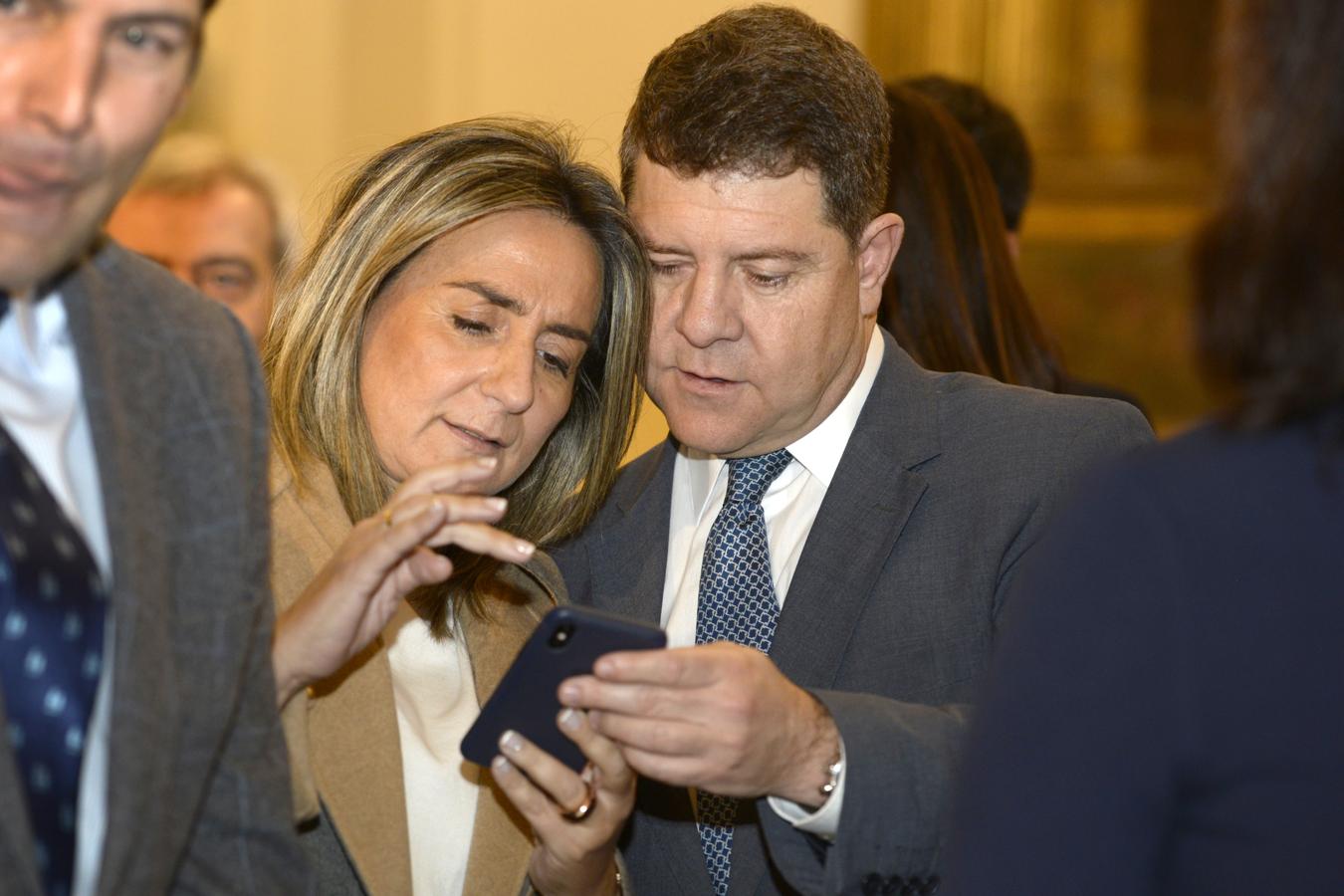 La alcaldesa de Toledo, Milagros Tolón, con Emiliano García-Page. 