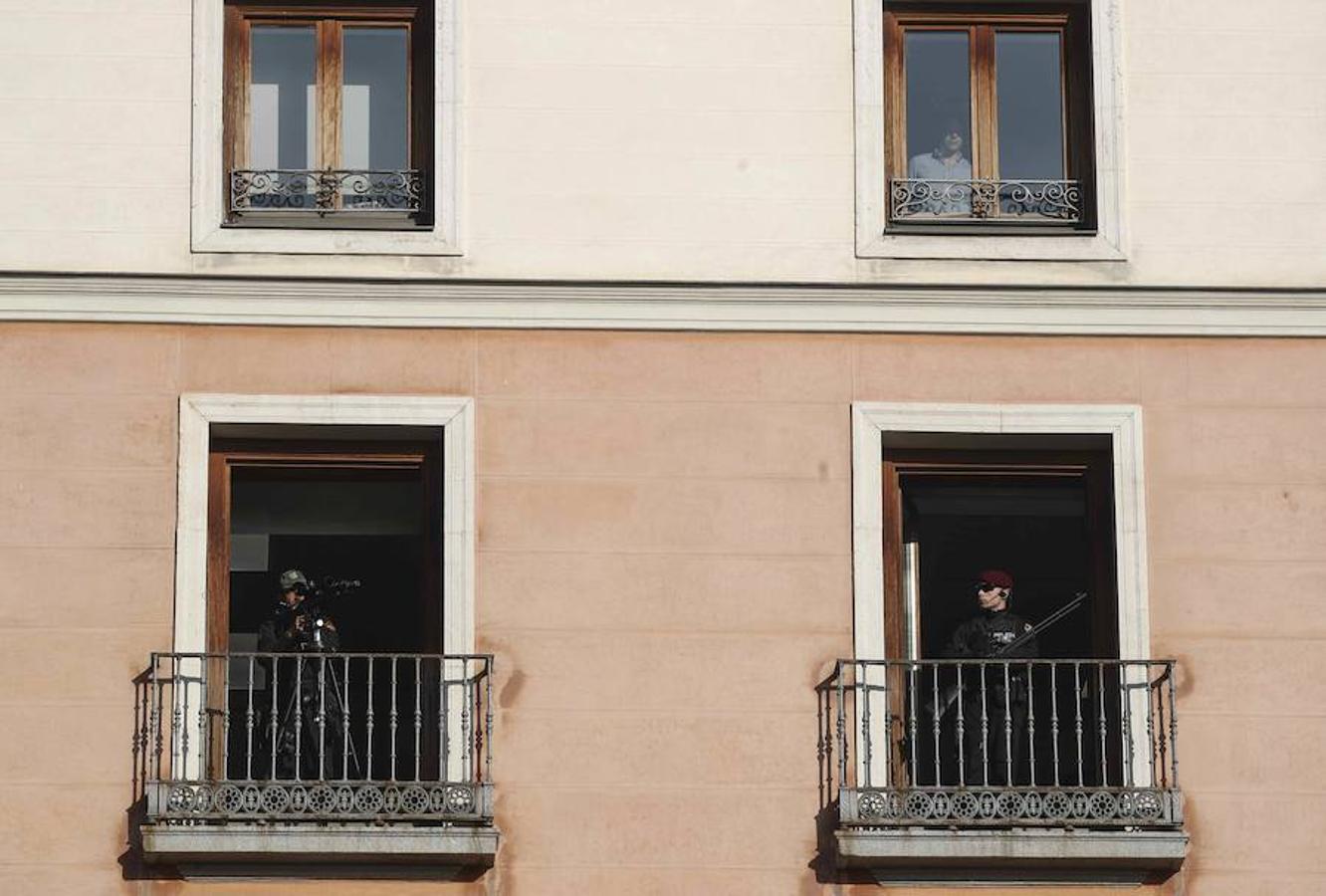 Fuertes medidas de seguridad en el centro de Madrid. 