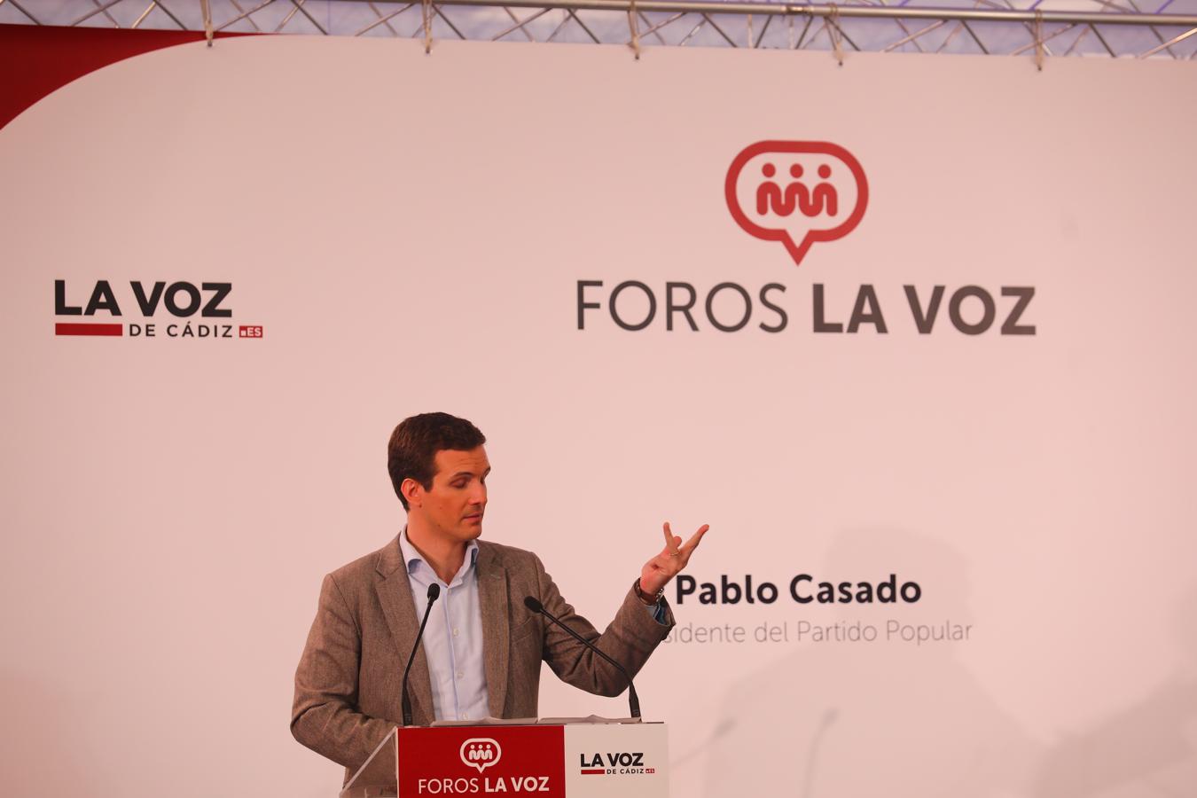 El presidente del Partido Popular Pablo Casado interviene en los Foros de La Voz de Cádiz