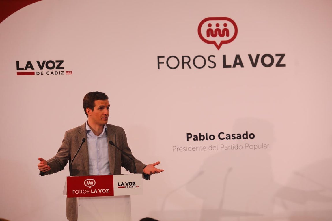El presidente del Partido Popular Pablo Casado interviene en los Foros de La Voz de Cádiz