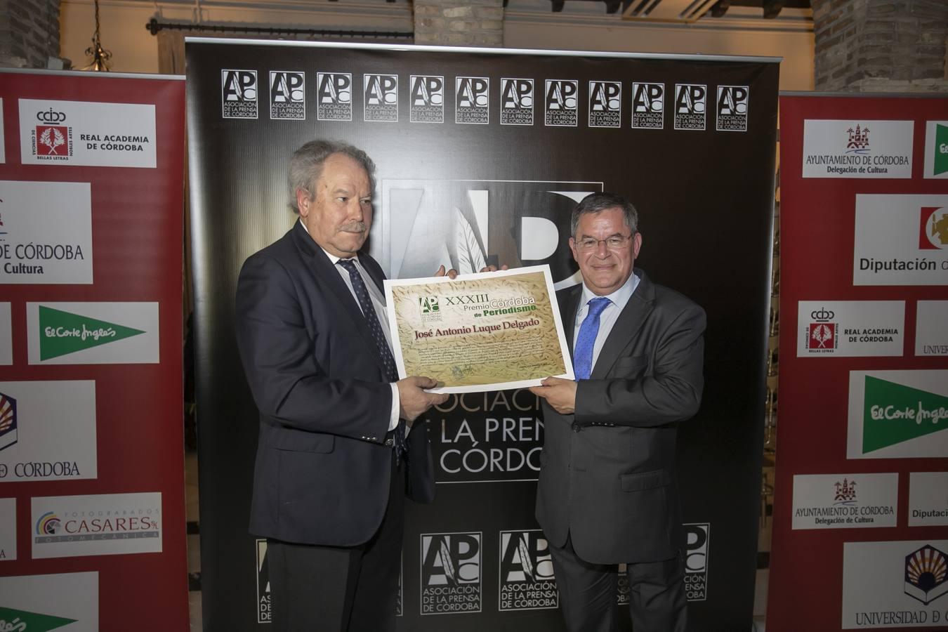 La entrega del premio Córdoba de Periodismo a José Antonio Luque, en imágenes