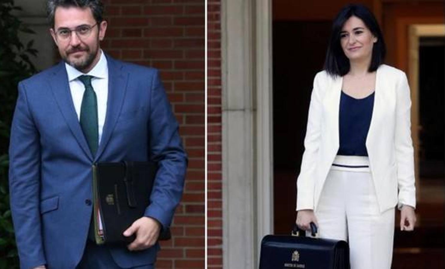 El exministro de Cultura, Màxim Huerta, y la exministra de Sanidad, Carmen Montón. Dos ministrosdimitieron en tan solo cien días del Gobierno de Pedro Sánchez. 