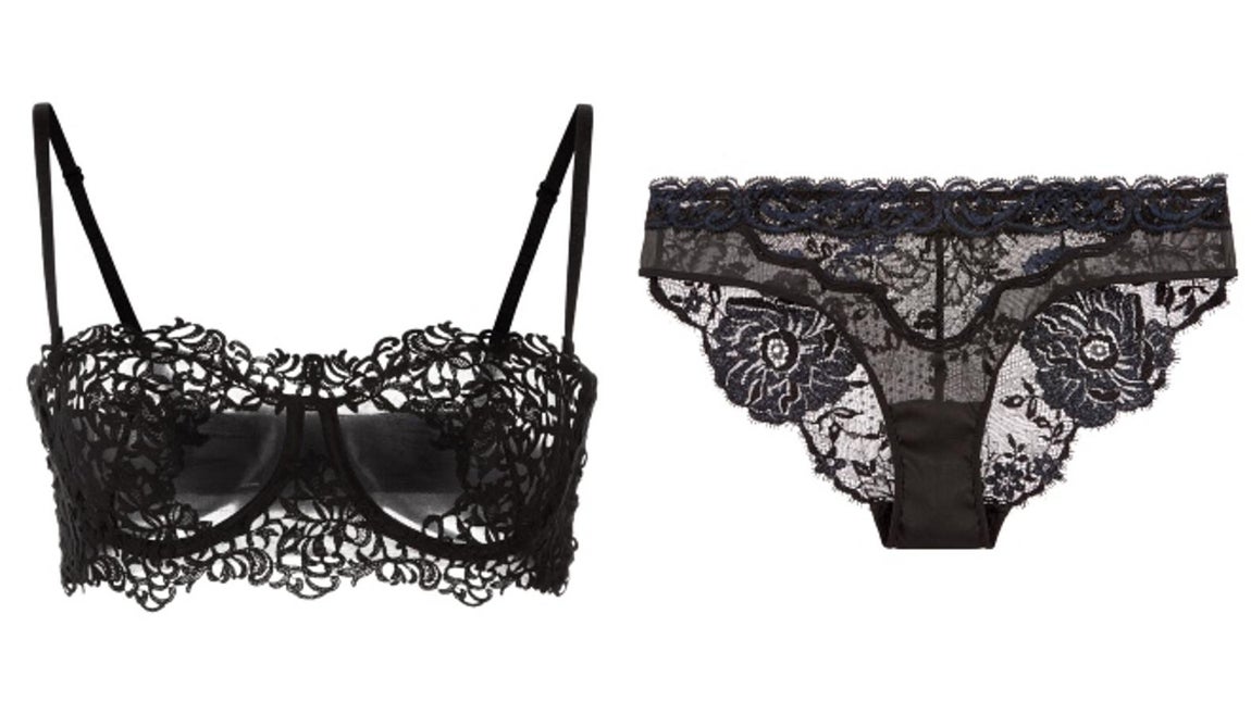 La firma de lujo La Perla tiene disponible una amplia colección braguitas y sujetador para combinar al gusto de la consumidora. Este conjunto está disponible por 750 euros.