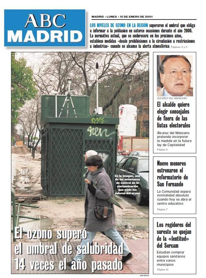 2001, «El ozono superó el umbral de salubridad 14 veces el año pasado». La normativa de principios de siglo prohibía la circulación y restringía las industrias cuando se daban episodios de contaminación.. 