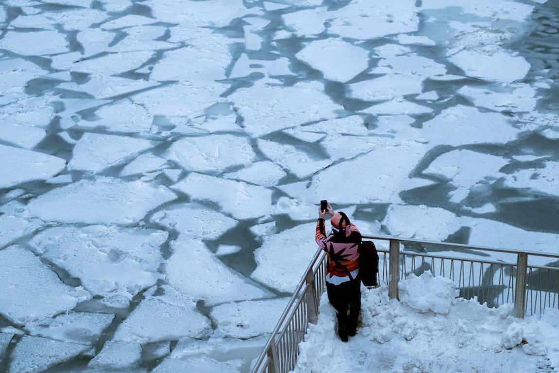 El lago Michigan en Chicago, Illinois, Estados Unidos.. 