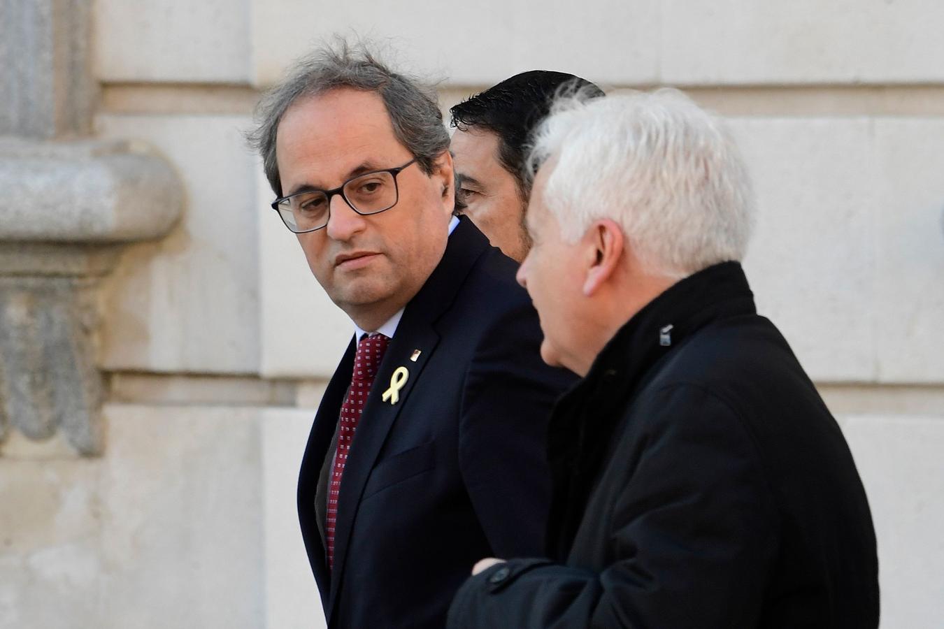 El presidente de la Generalitat, Quim Torra, ha querido estar presente en el inicio del juicio contra el «procés».. 