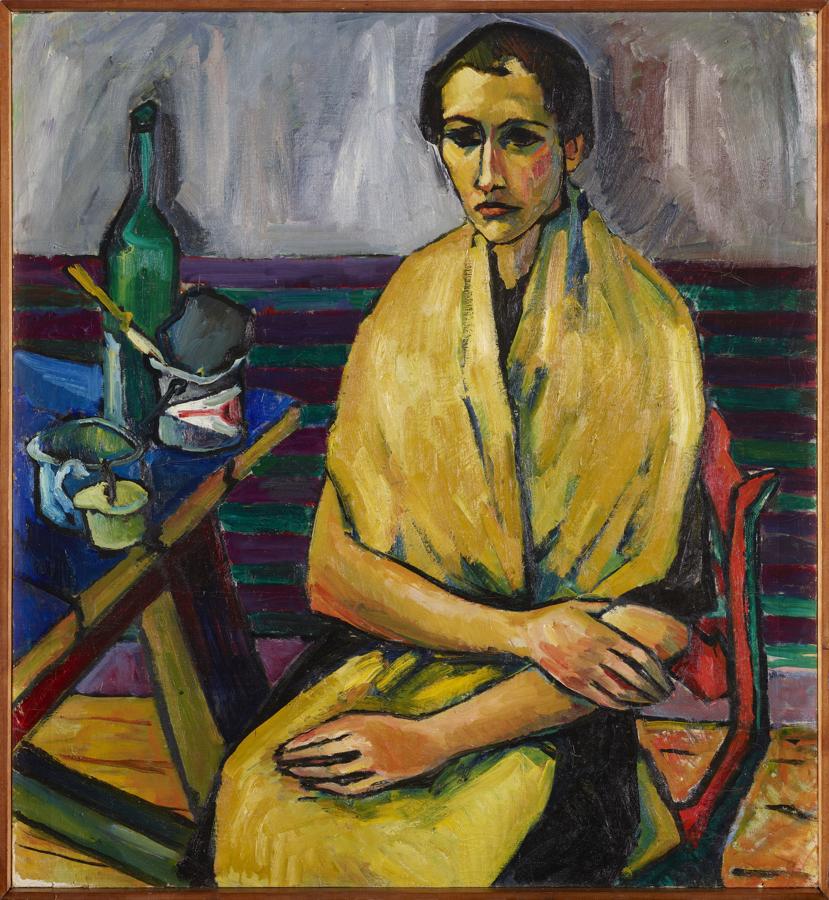 Hermann Max Pechstein, Retrato de Charlotte Kaprolat, circa 1909, óleo sobre lienzo, 99,5 x 91 cm. 