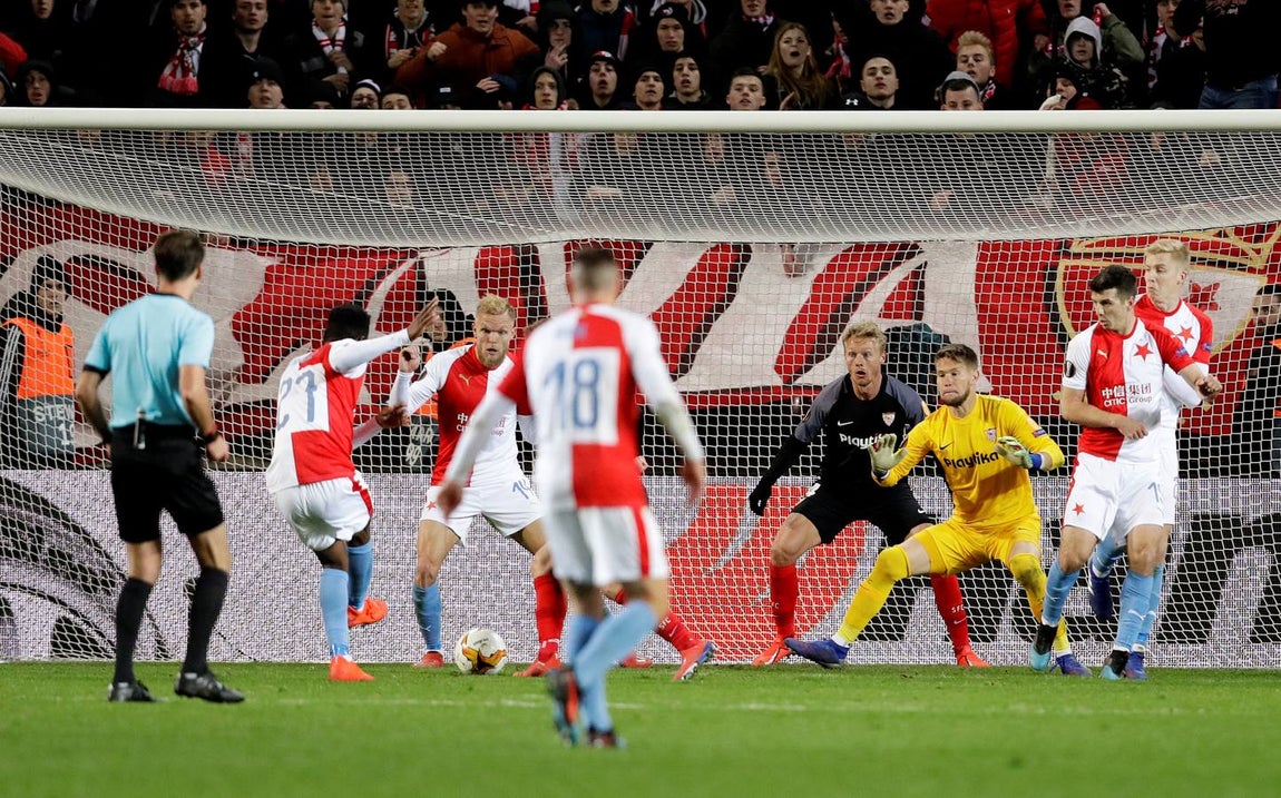 Las mejores imágenes del Slavia - Sevilla FC (4-3)