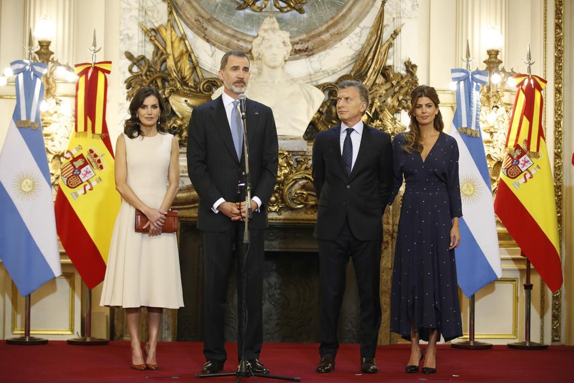 Ceremonia de bienvenida. El Rey Felipe VI, pronunciando unas palabras durante su recibimiento oficial.
