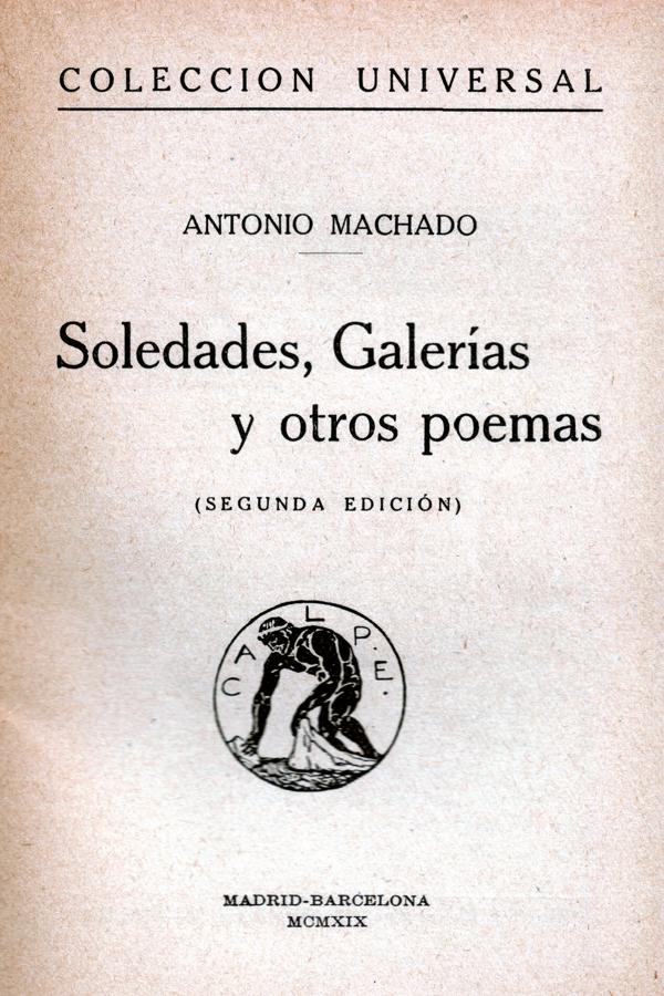 Portada de la segunda edición de «Soledades, galerías y otros poemas». 