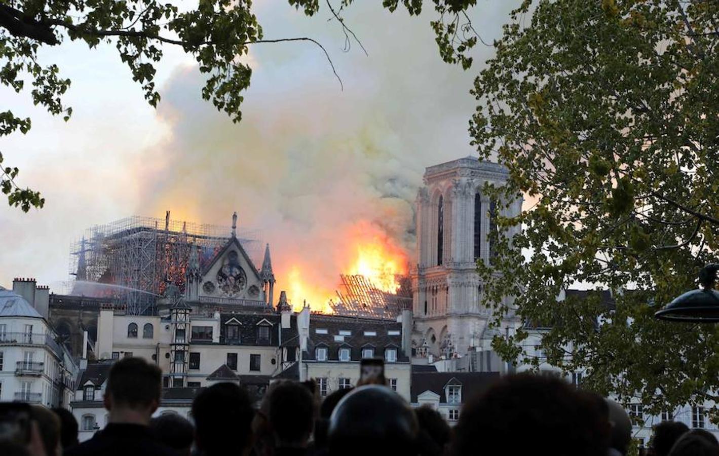 El devastador incendio que consume la catedral de Notre Dame de París, en imágenes