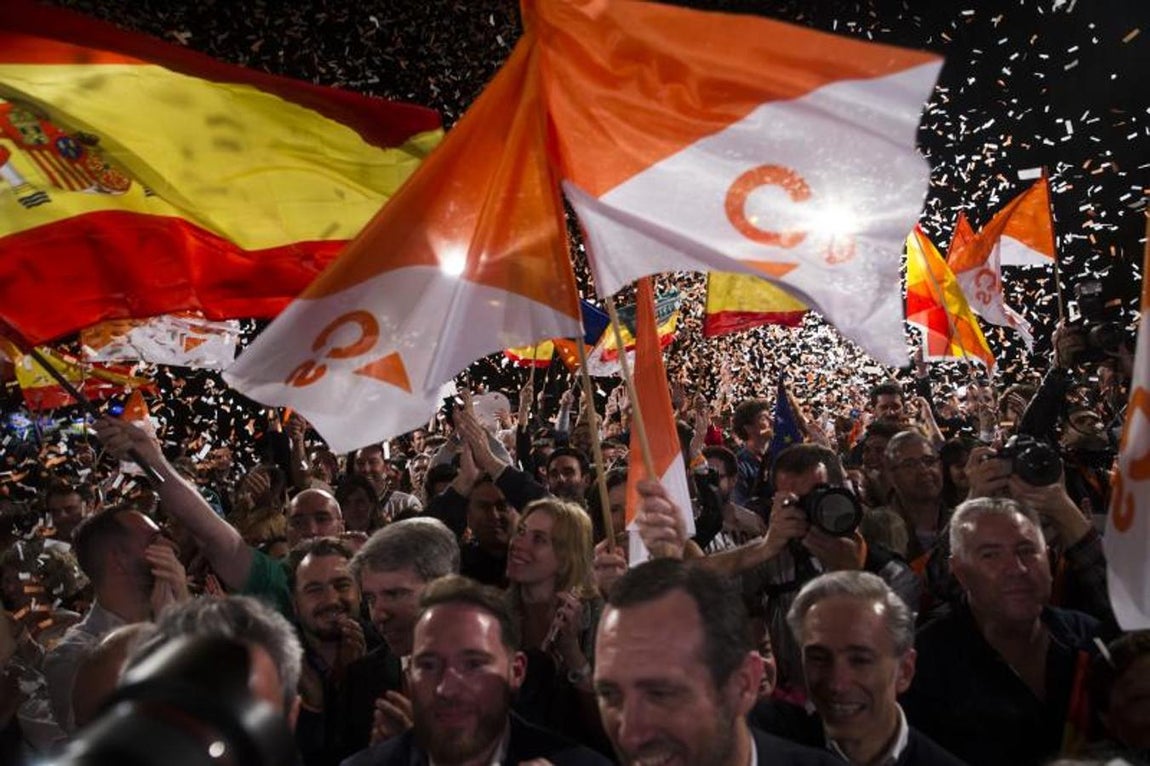 Noche electoral en la sede de Ciudadanos. 