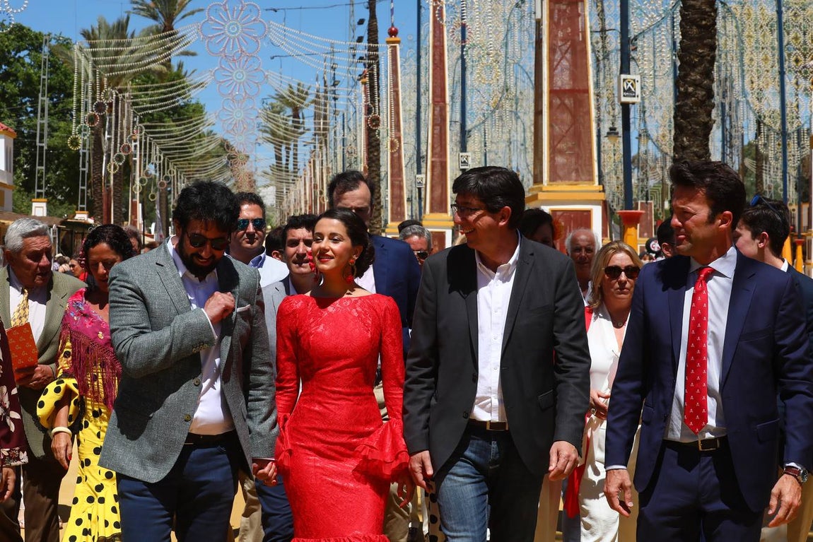 FOTOS: Inés Arrimadas, Juan Marín y Carlos Pérez en la Feria de Jerez