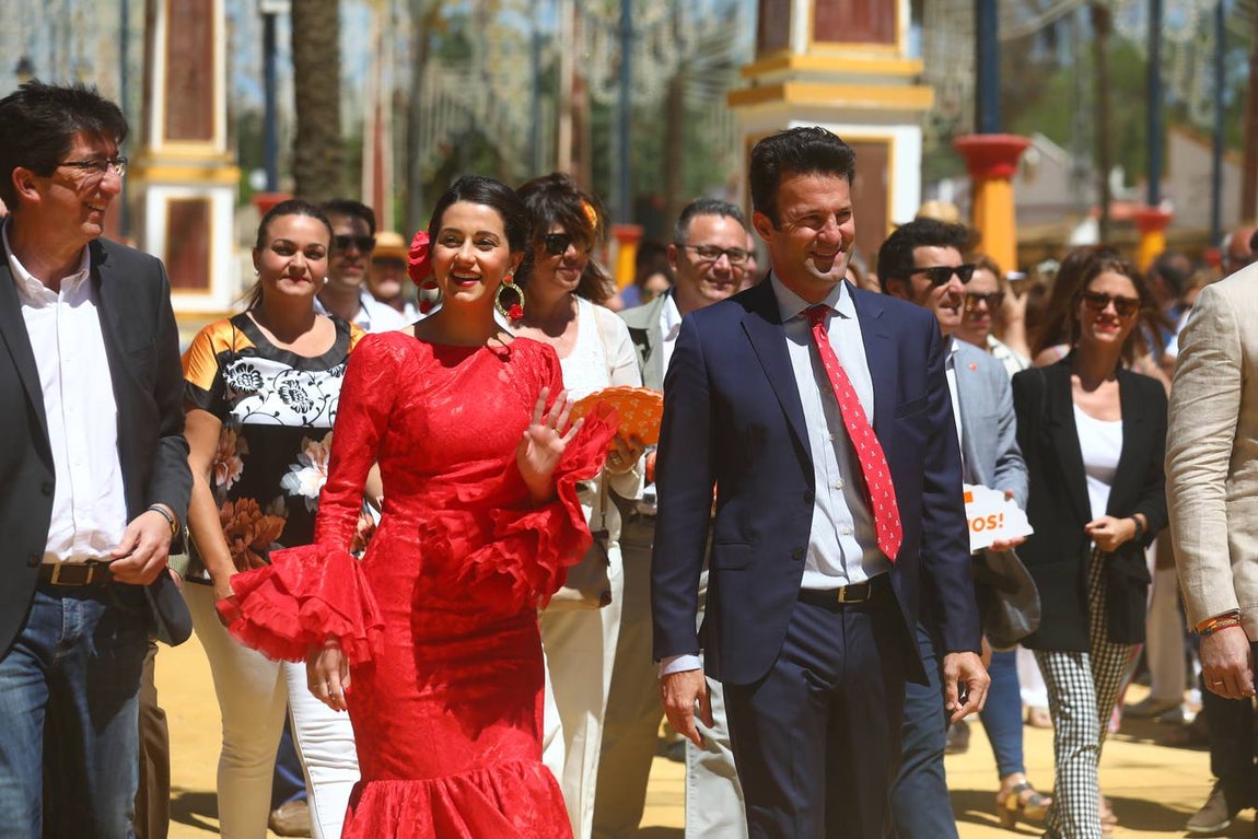 FOTOS: Inés Arrimadas, Juan Marín y Carlos Pérez en la Feria de Jerez