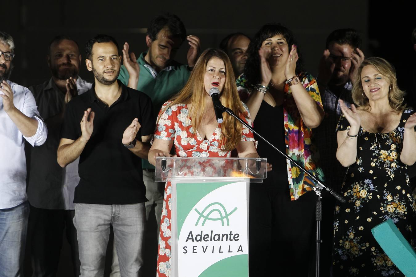 Adelante Sevilla pasa la noche electoral en el Polígono Sur