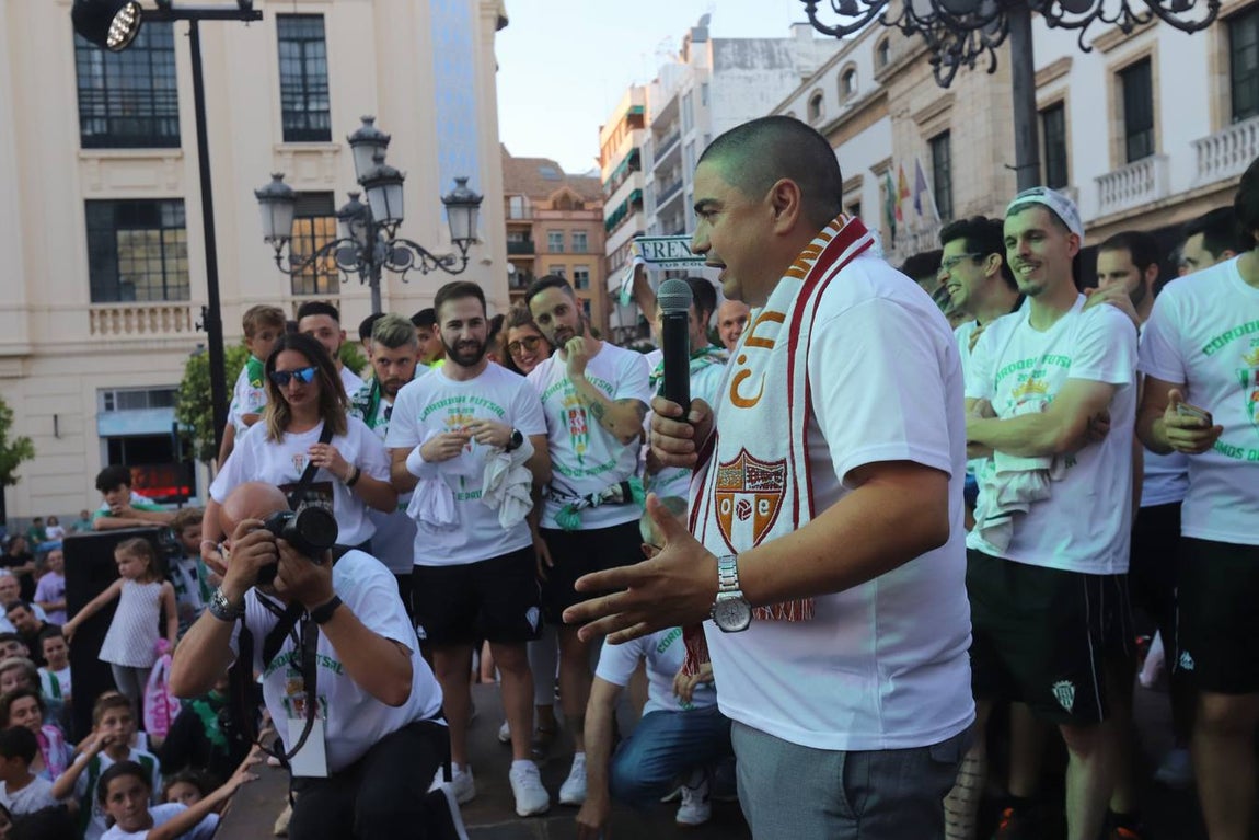 La celebración del ascenso del Córdoba Futsal en las Tendillas, en imágenes