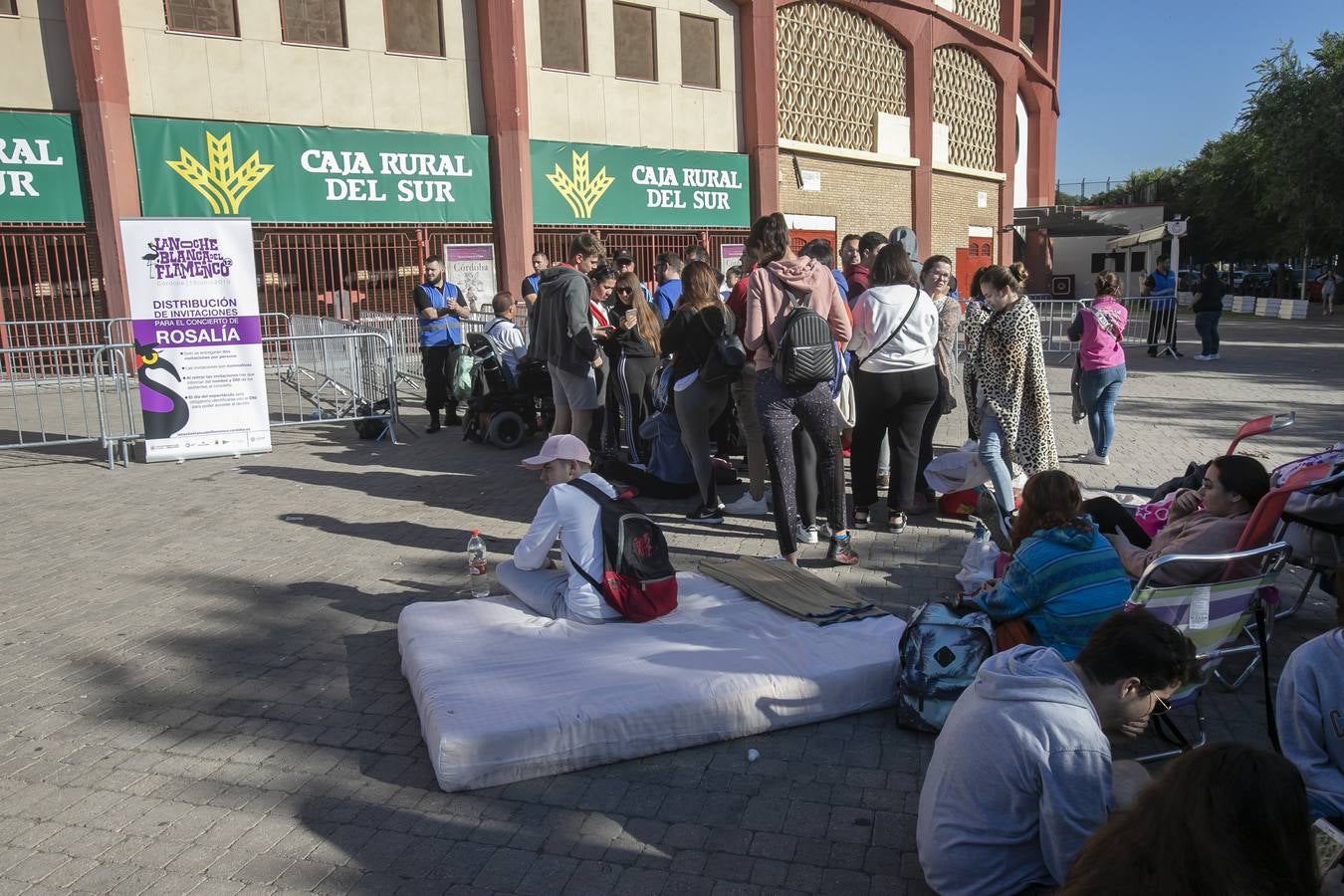 Las colas para las invitaciones del concierto de Rosalía en Córdoba, en imágenes