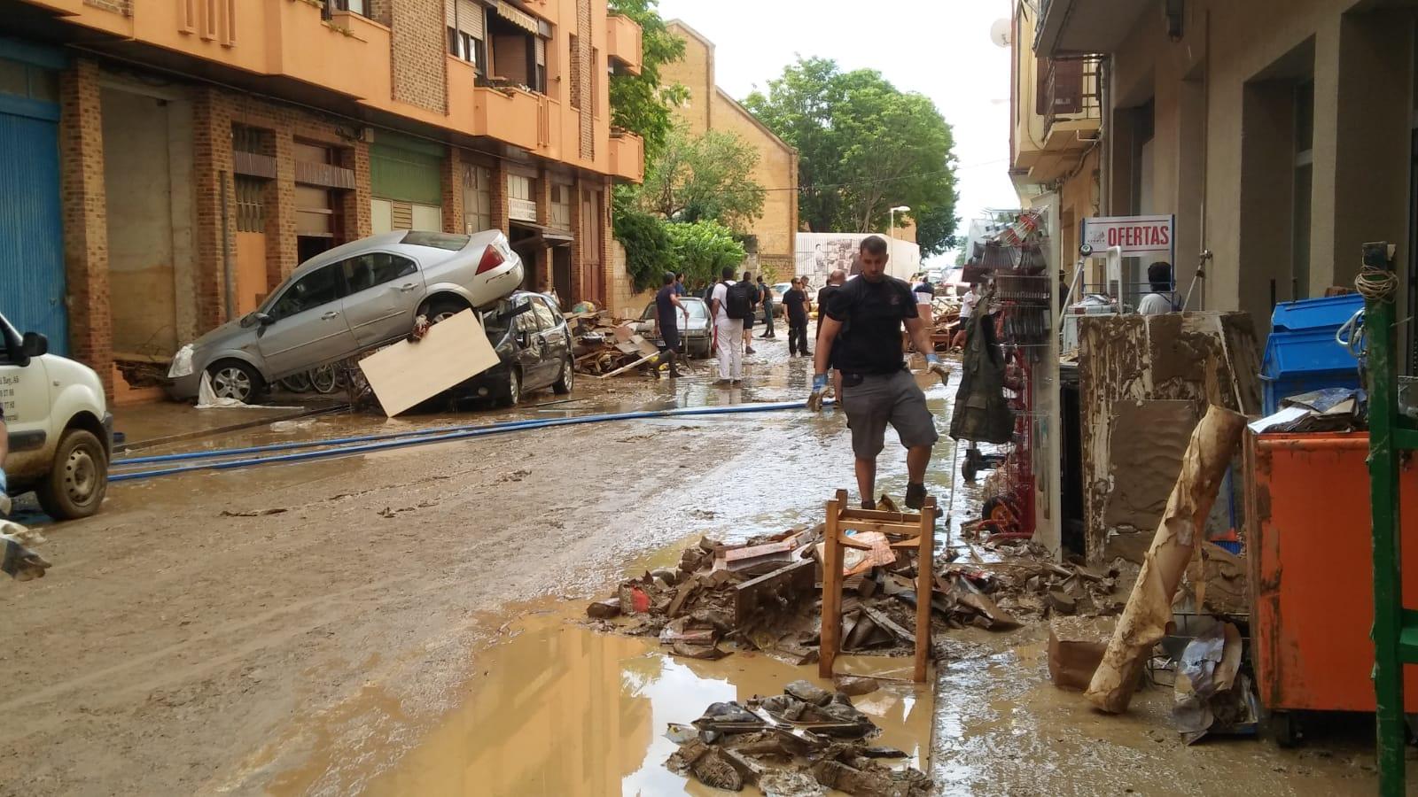 El día después de las inundaciones de Tafalla, en imágenes