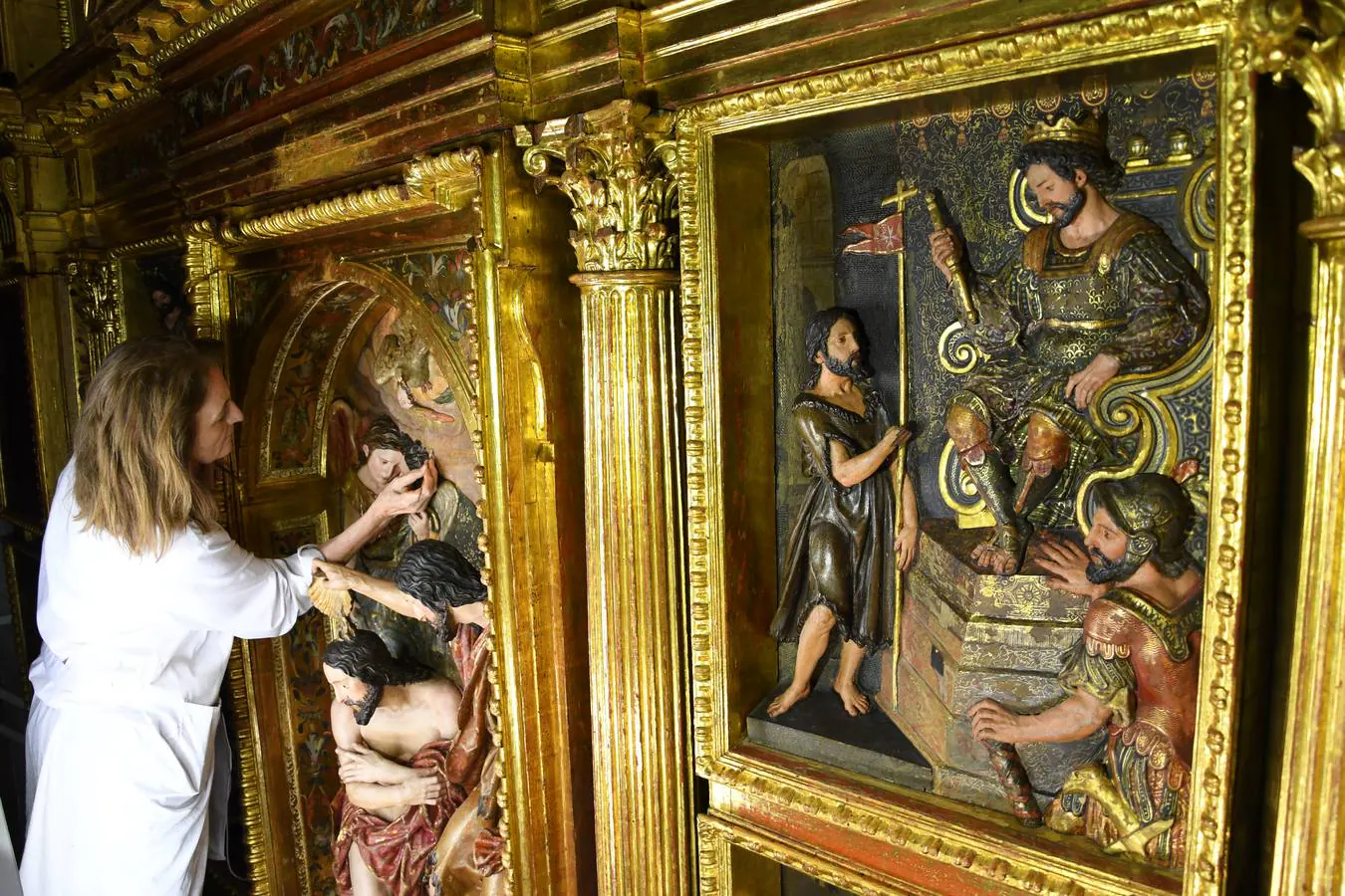 En imágenes, la restauración del retablo de San Juan Bautista de la Anunciación
