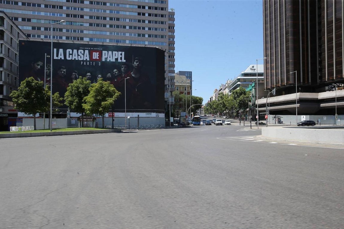 Madrid, vacío en agosto y sin coches en las avenidas