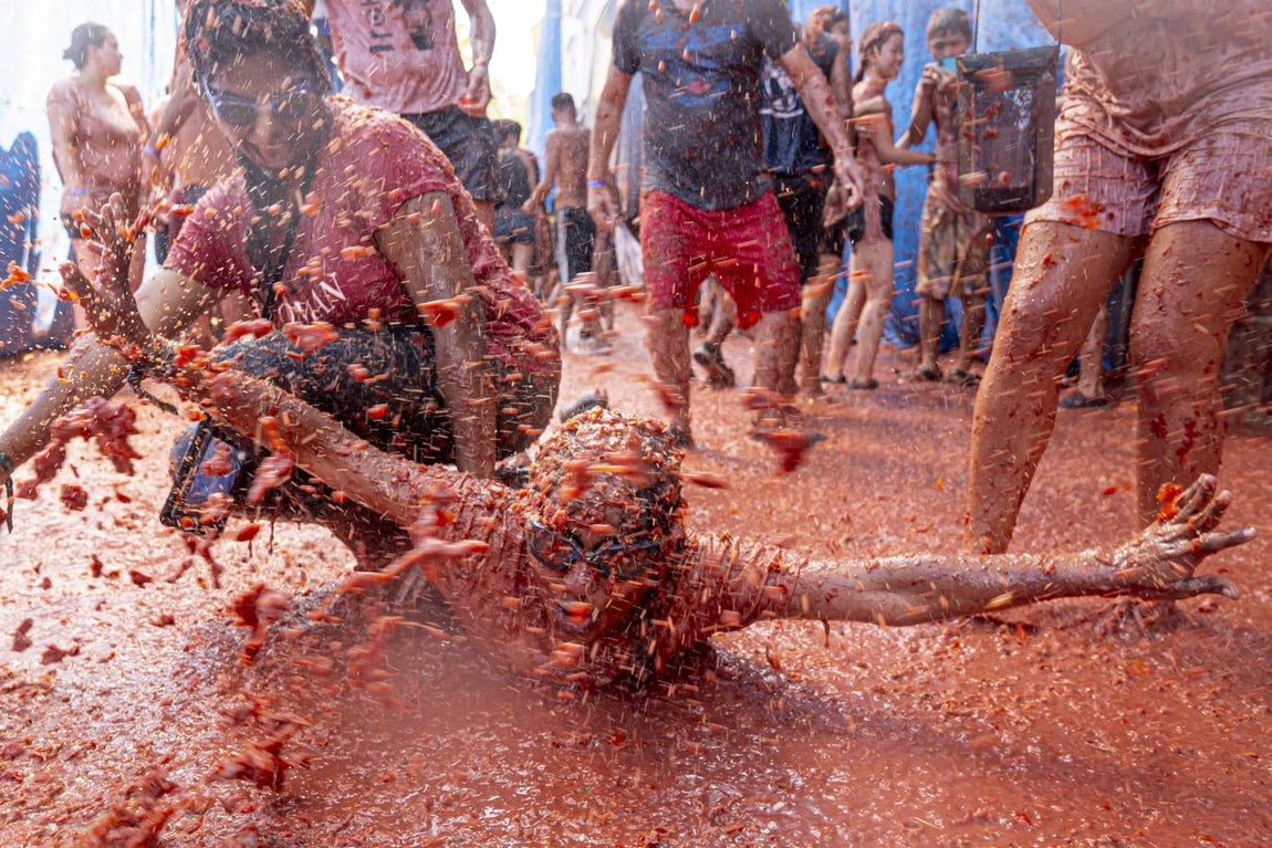 Las mejores imágenes de la Tomatina de Buñol 2019. 