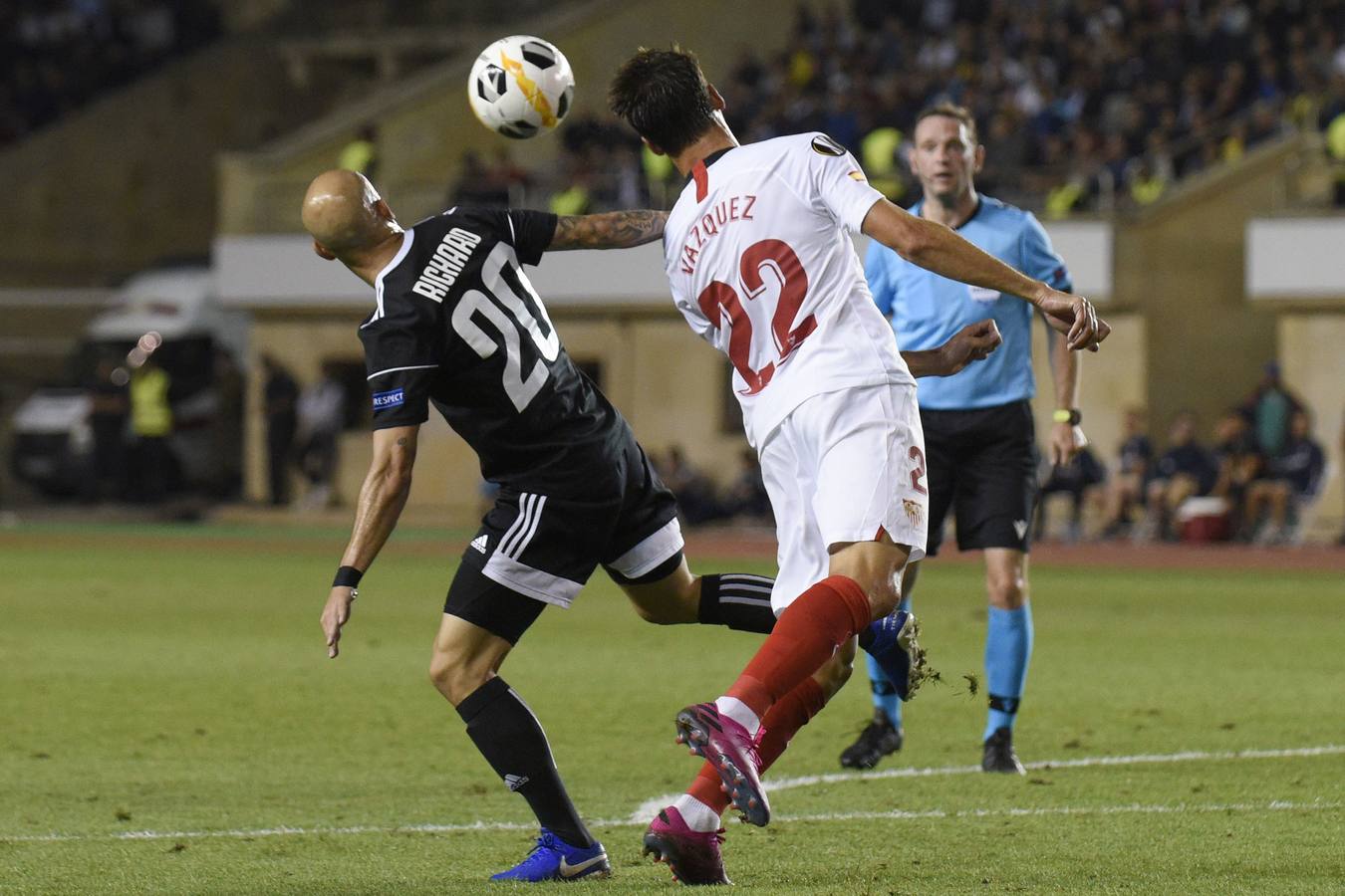 Las mejores imágenes del Qarabag - Sevilla Fútbol Club en Bakú (0-3)