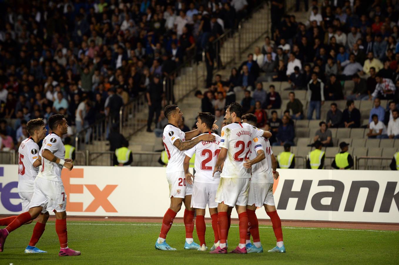 Las mejores imágenes del Qarabag - Sevilla Fútbol Club en Bakú (0-3)