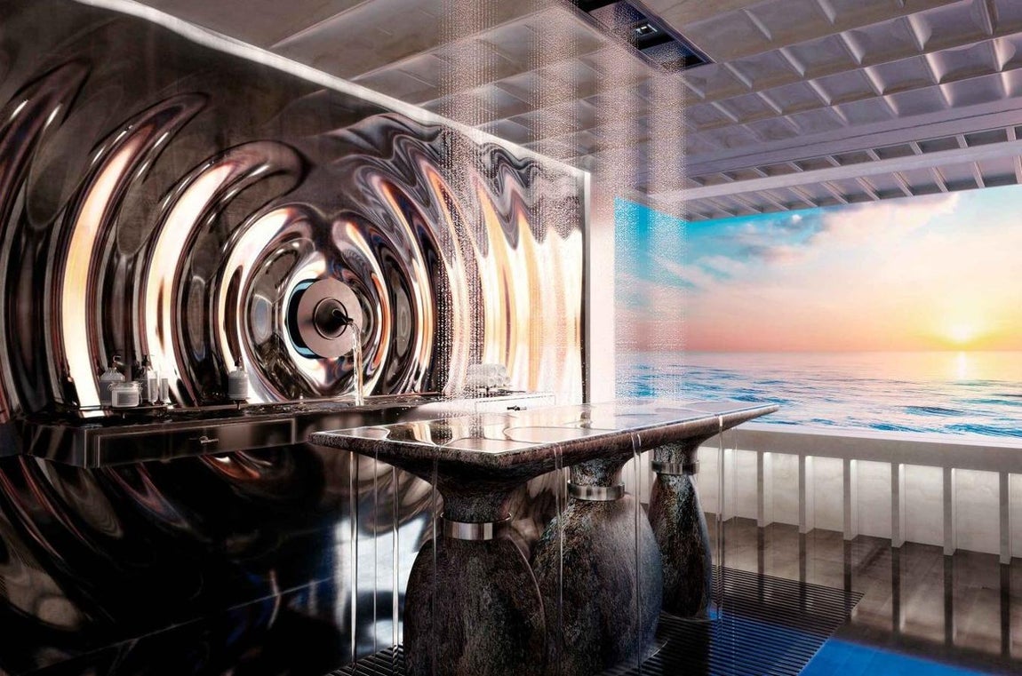 Aqua. El agua no solo cae en las piscinas sino en varios recintos de la zona de relax, que también tiene gimnasio y zona de masaje