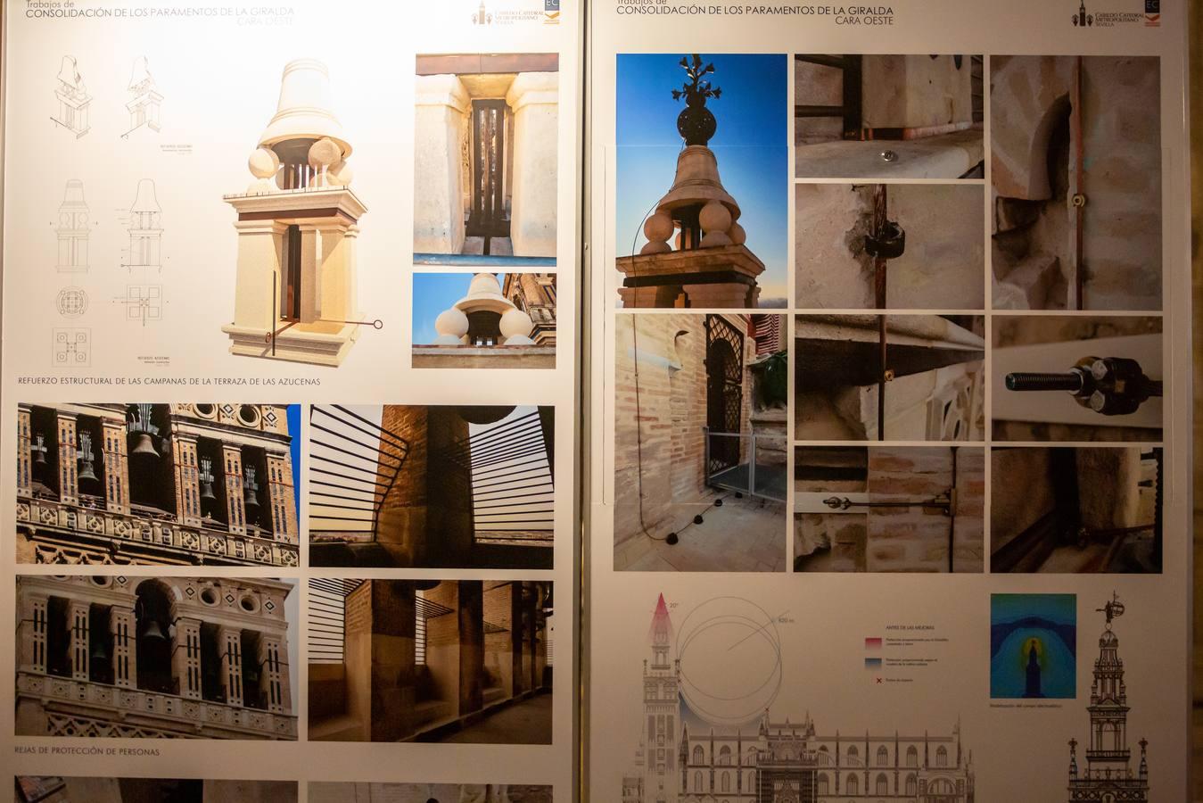 Fotogalería: la Giralda de Sevilla recupera su color original