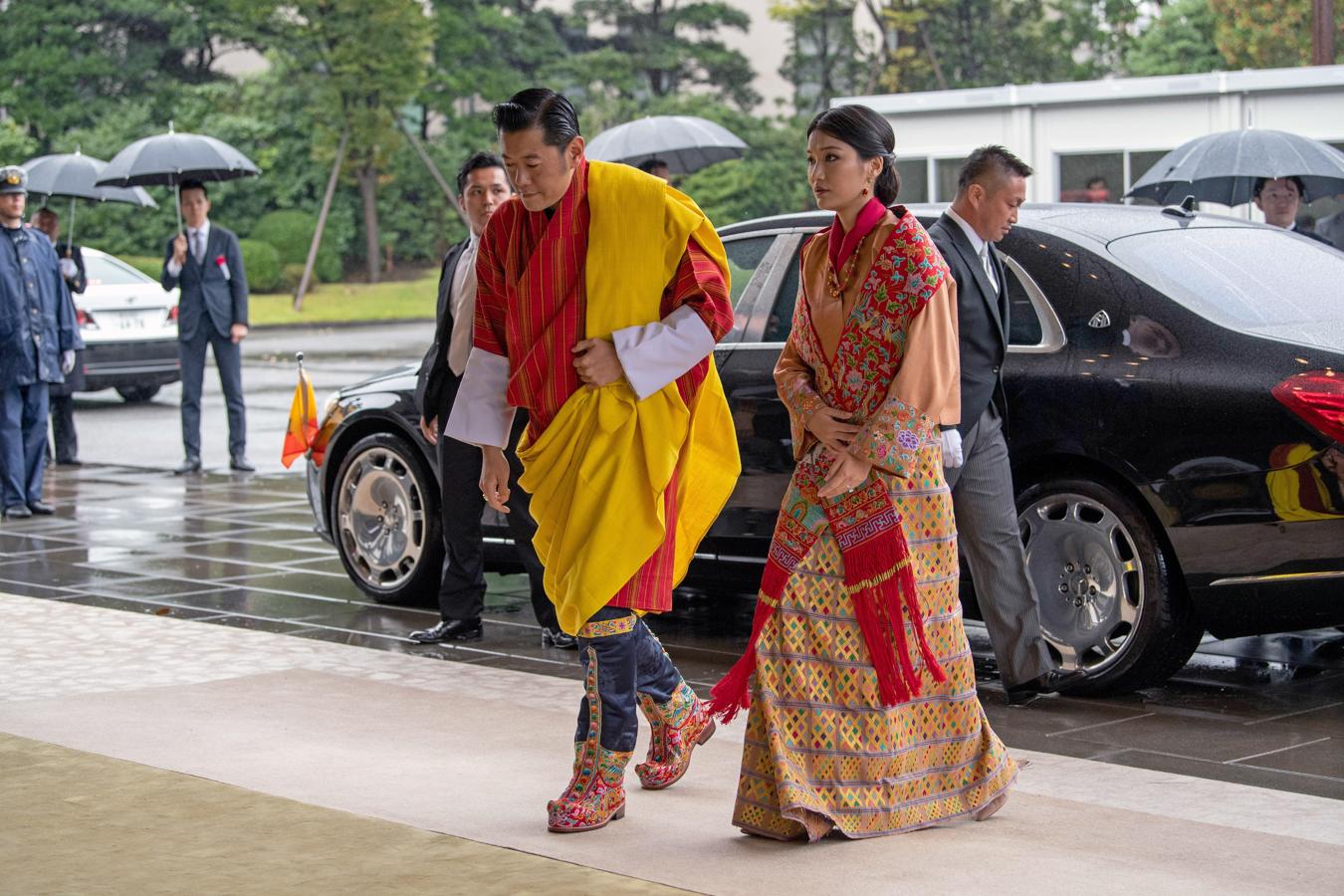 Jigme Khesar Namgyel Wangchuck y Jetsun Pema, Reyes de Bután. 