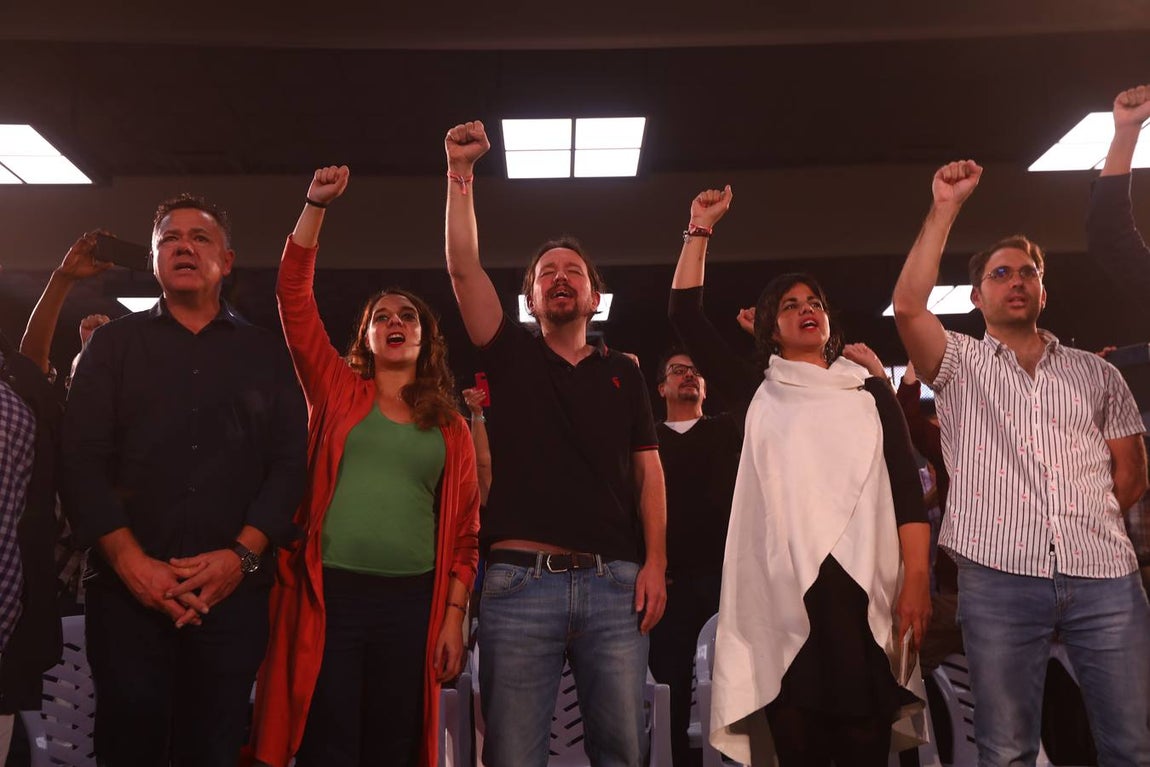 Pablo Iglesías participa en un mitín de Podemos en Jerez