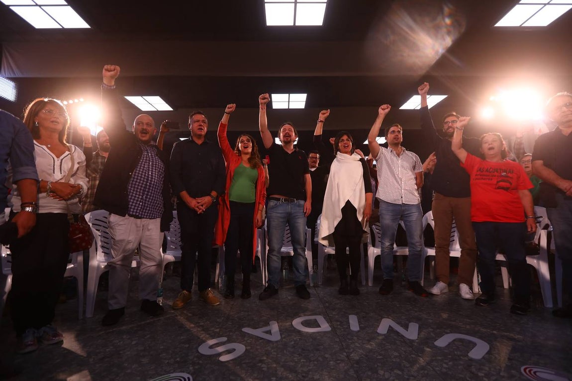 Pablo Iglesías participa en un mitín de Podemos en Jerez