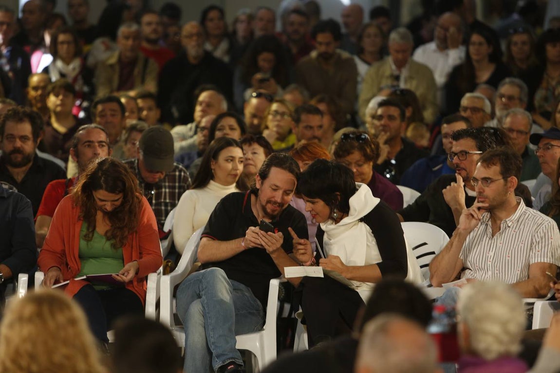 Pablo Iglesías participa en un mitín de Podemos en Jerez
