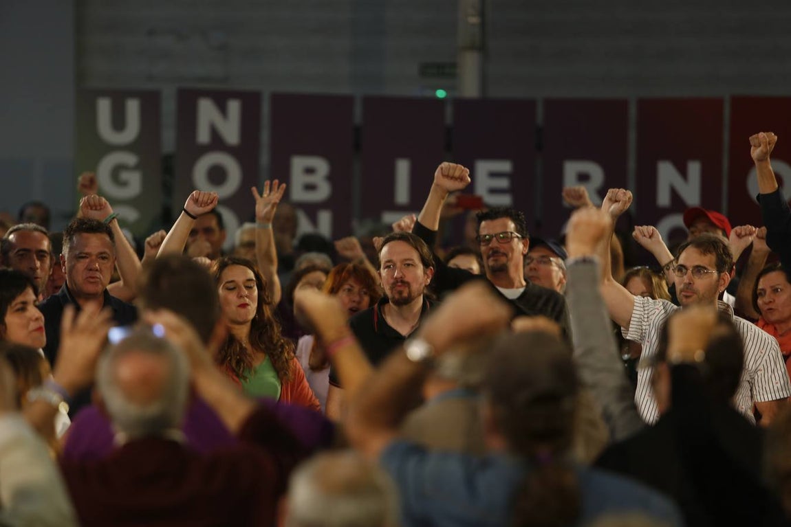 Pablo Iglesías participa en un mitín de Podemos en Jerez