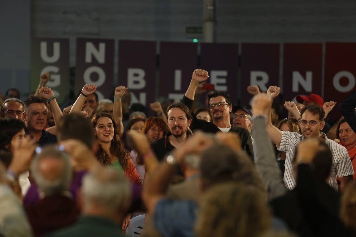 Pablo Iglesías participa en un mitín de Podemos en Jerez