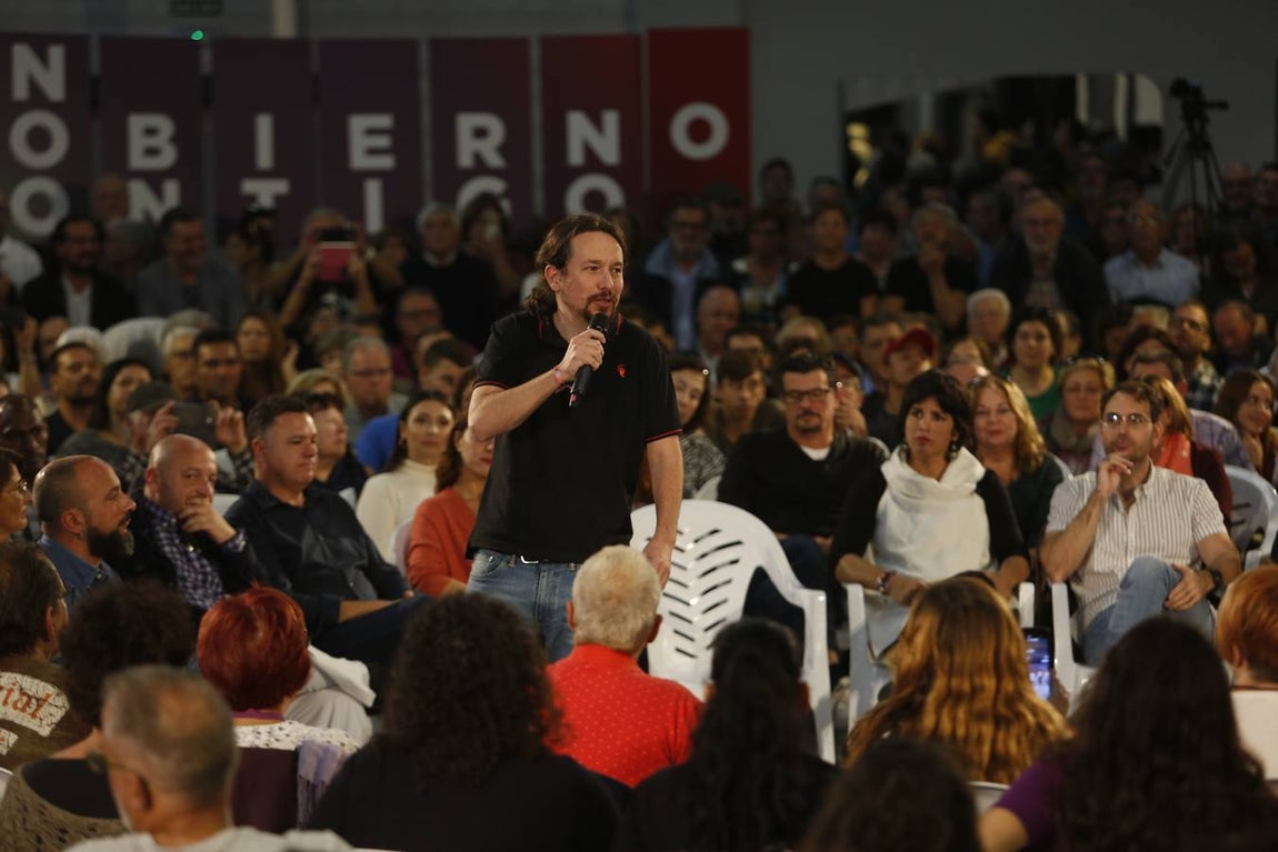 Pablo Iglesías participa en un mitín de Podemos en Jerez