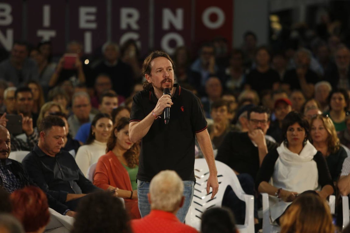 Pablo Iglesías participa en un mitín de Podemos en Jerez