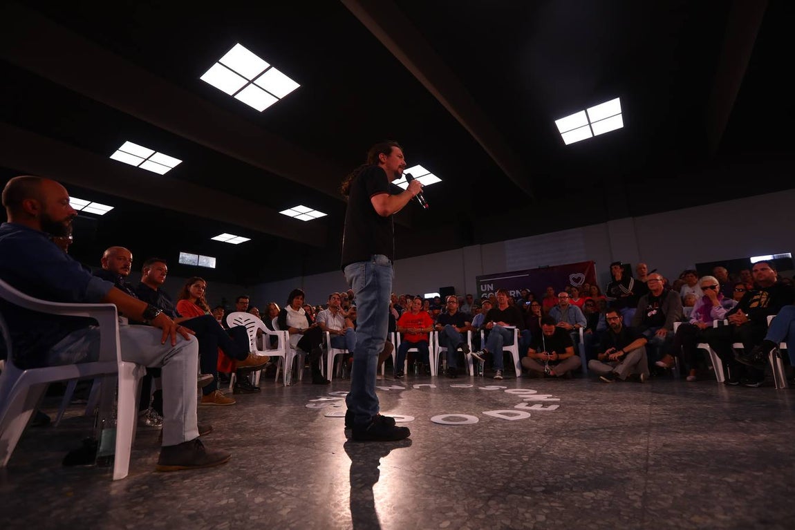 Pablo Iglesías participa en un mitín de Podemos en Jerez