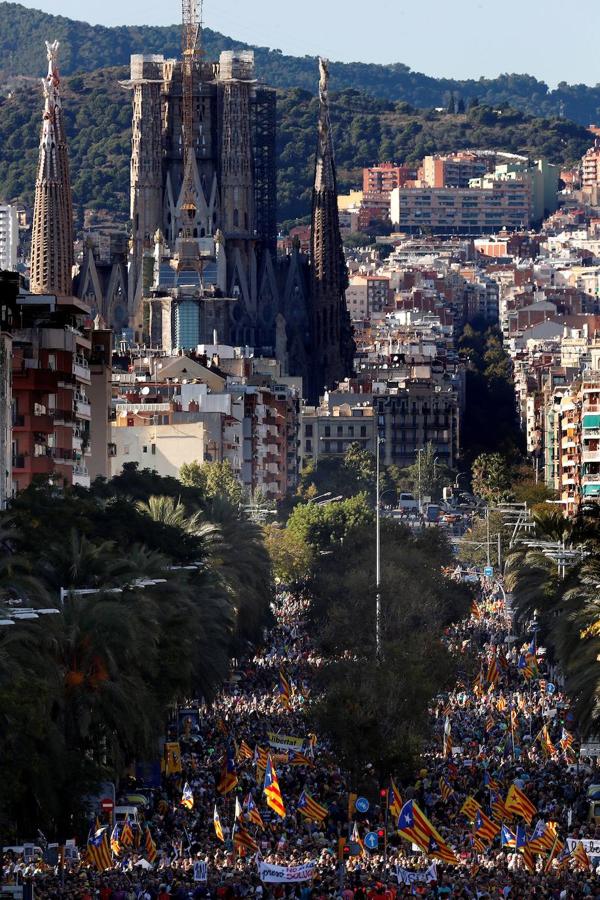 La manifestación independentista de Barcelona, en imágenes