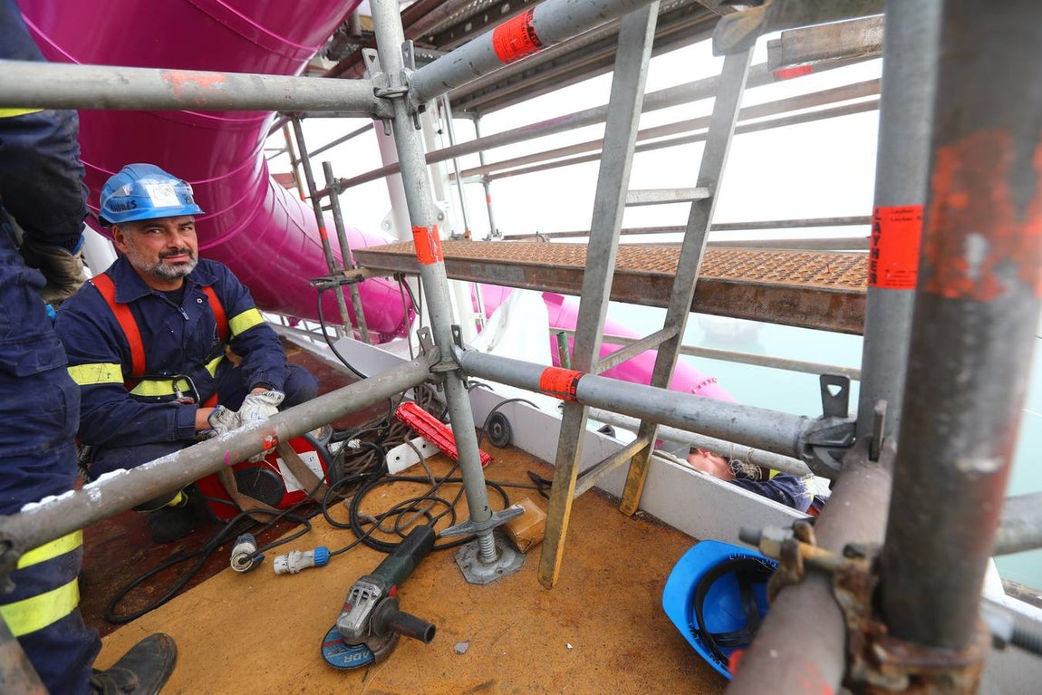 Las primeras imágenes de la reparación del crucero Oasis, de Royal Caribbean