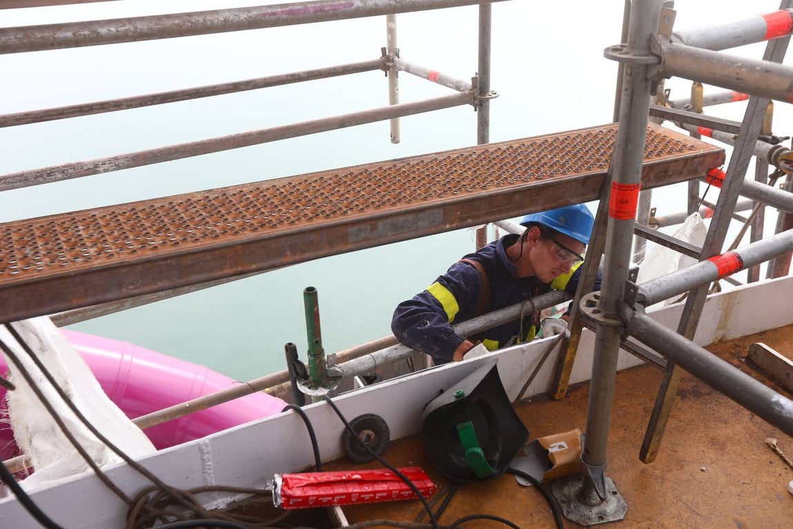 Las primeras imágenes de la reparación del crucero Oasis, de Royal Caribbean