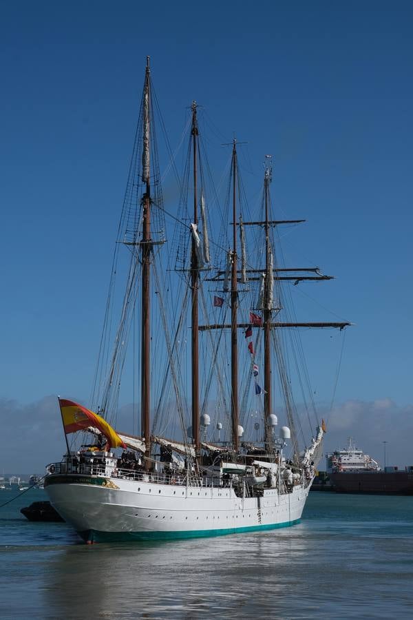 FOTOS: Cientos de personas dicen adiós al Juan Sebastián de Elcano en el muelle de Cádiz