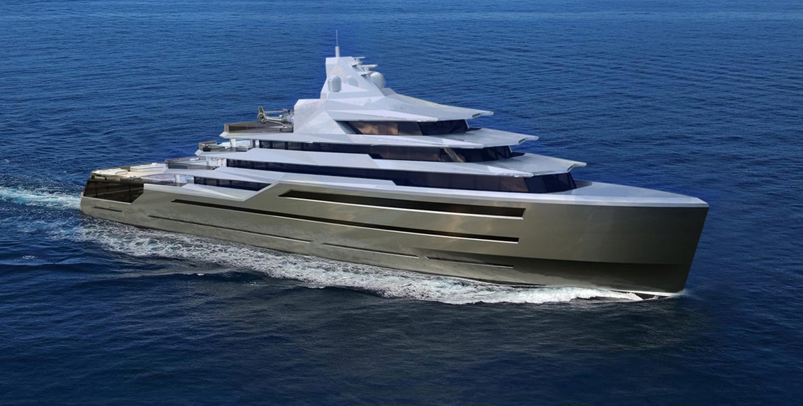 Equilibrium. Equilibrium es un yate de 105m de eslora por 16,5 de manga. Esta pensado para llevar a 22 invitados. Para ello incluye una cabina para el armador, que cuenta con todo un puente para el, con dos cuartos de baño, dos vestidores y una sala de cine. También cuanta con 4 cabinas VIP en el puente superior y 6 cabinas dobles en el puente principal. Para este yate se necesita una tripulación de 42 marineros