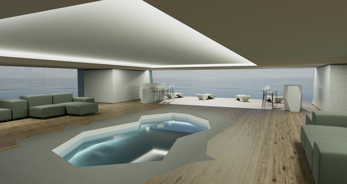 Equilibrium. Equilibrium destaca en la parte de popa donde hay dos cubiertas unidas, el Nightclub y el Beachclub. El bridgedeck está equipado con un helipad de una superficie de 13,6x16m situado en la cubierta superior de popa. En él pueden aterrizar distintos modelos de Airbus ACH. Se trata de un valor añadido que permite explorar a sus huéspedes destinos singulares, así como dar la bienvenida a los huéspedes con un toque de estilo extra. Además, en este deck hay un hangar destinado a proteger el helicóptero de la intemperie