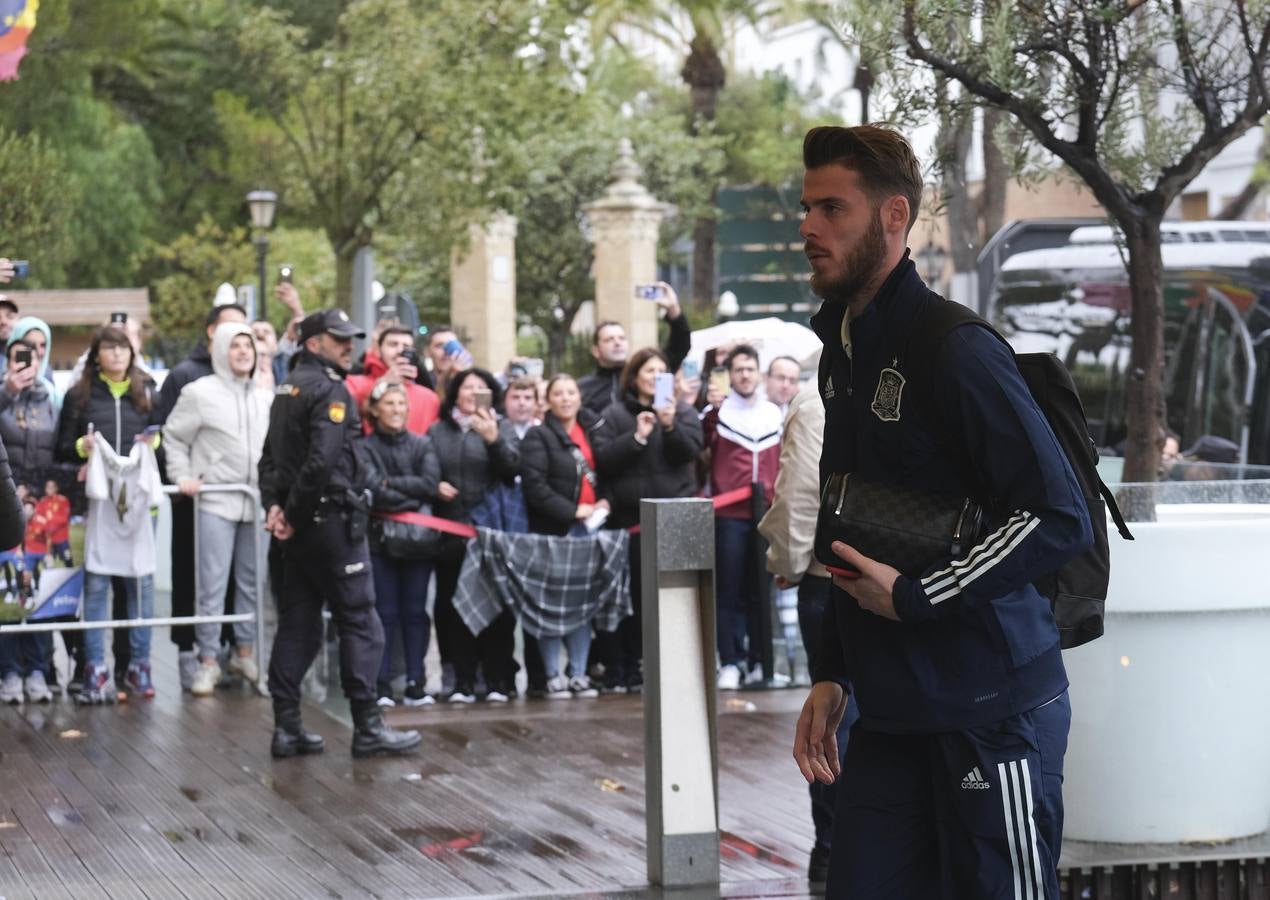 FOTOS: La lluvia no impide un cálido recibimiento a la selección española en Cádiz